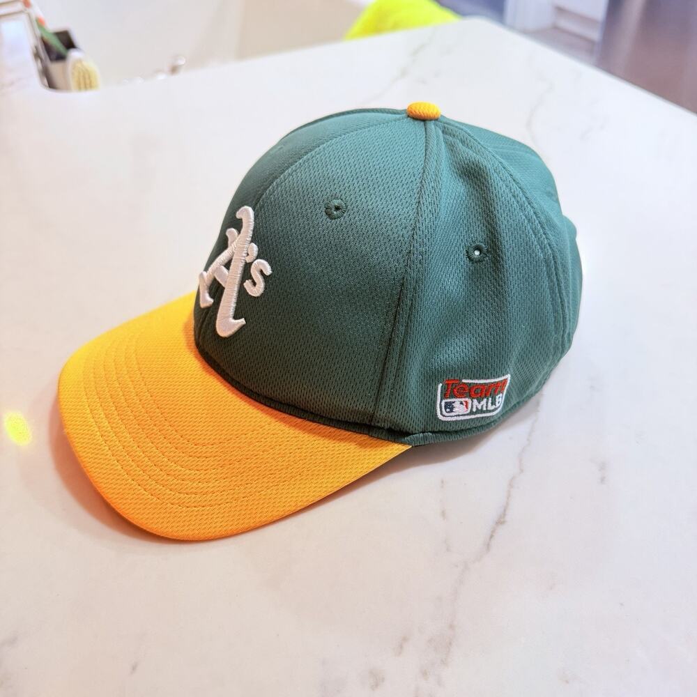 Oakland A’s TEAM MLB OC SPORTS Adjustable Baseball Cap Hat Green/Yellow VGC